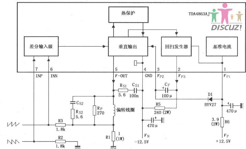 故障现象:高压线穿孔打火,造成场功放TDA4863AJ损坏,修复了高压线,换了场块后枕型失真,还有场中心下移,(请看故障照片)。进入总线调正数据,行幅及行中心可以调整,光栅上半部始终拉不满?请求支援,。 --------------------------------- 调总线数据场幅有变化,但不能调到正常?